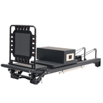 Load image into Gallery viewer, Black Low-Profile Aluminum Pilates Reformer